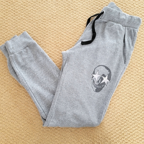 CHRLDR Skull Star Flat Pocket Sweatpants Size Small Grey - Picture 2 of 7